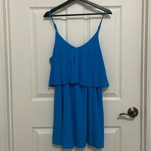 Blue mini flowy dress